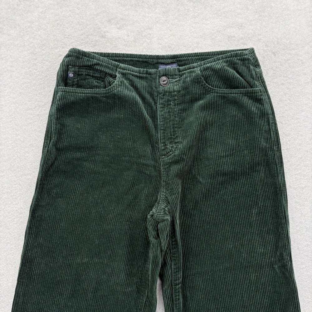 Adriano Goldschmied Etta Wide Leg Cropped Corduroy Pants Womens 26 Green Baggy - Picture 2 of 14
